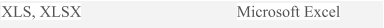 XLS, XLSX Microsoft Excel