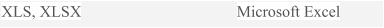 XLS, XLSX Microsoft Excel